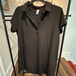 Te Verde Black Lightweight Shirt Dress Size 1X and with Pockets! VGUC